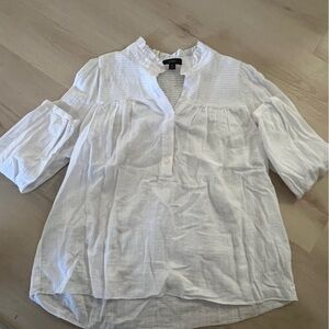 J. Crew Textured White Blouse
